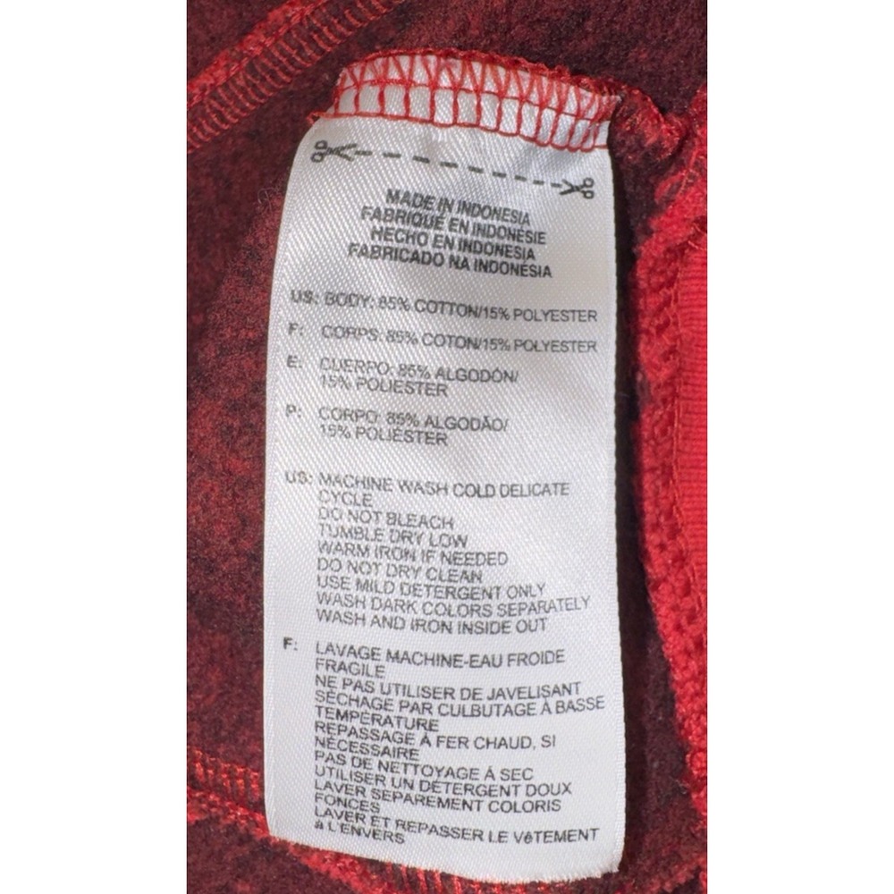 Adidas Hoodie Men's Size Large Red Pullover Fleece Logo Sweatshirt - Picture 8 of 11
